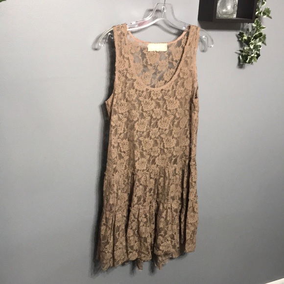 Areve Dresses & Skirts - 5 for $35 A’reve Brown Lace Dress sz M